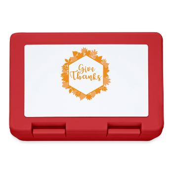 Give Thanks Family USA America Holiday - Lunchbox - red - Front
