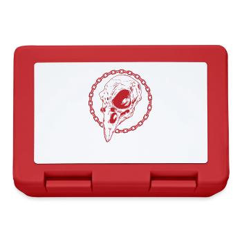 Raven Bone Skull with Chains Crow - Lunchbox - red - Front