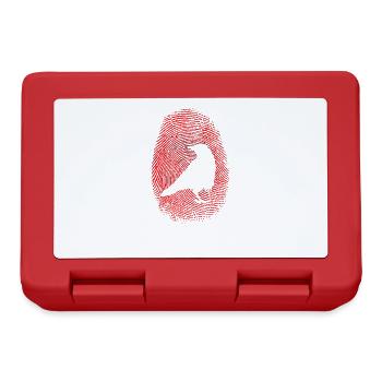 Raven or crow in fingerprint bird - Lunchbox - red - Front