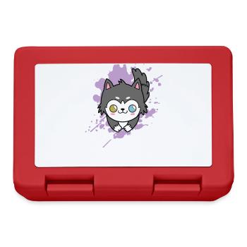 Chat avec une couleur d’yeux différente kawaii - Boîte à goûter - rouge - Devant