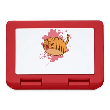 Gros chat dans un animal japonais de style kawaii - Boîte à goûter - rouge - Devant