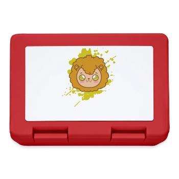 Lion dans un animal japonais de style kawaii - Boîte à goûter - rouge - Devant