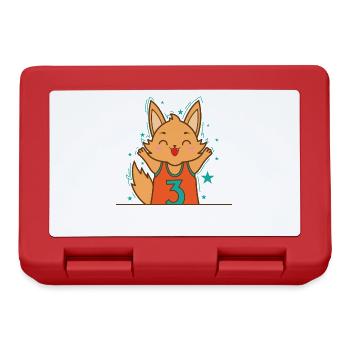 Kaninchen im japanischen Kawaii Stil Tier - Brotdose - Rot - Vorne