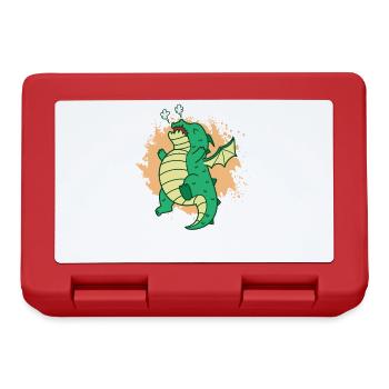 cute dragon blows mythical creature fairy tales - Lunchbox - red - Front