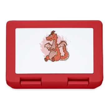 Baby dragon sits cute fantasy animal - Lunchbox - red - Front
