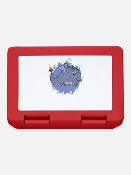 thick kawaii dragon tail burns - Lunchbox - red