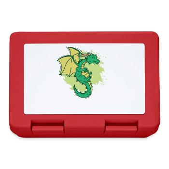 Dragon cool avec cornes drôle d’animal - Boîte à goûter - rouge - Devant