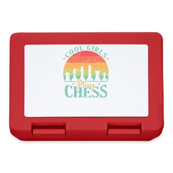 Cool Girls play Chess Schach Denksport - Brotdose - Rot - Vorne