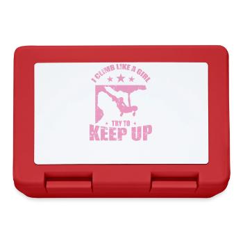 I Climb like a Girl Try to Keep up Bouldering - Lunchbox - red - Front