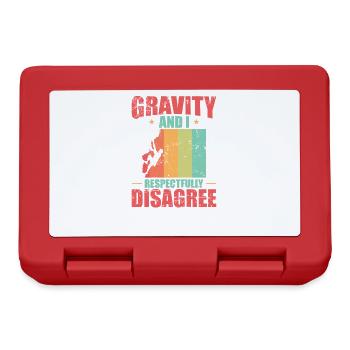 gravity and i respectfully disagree bouldering - Lunchbox - red - Front