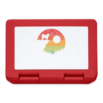Alaskan Malamute beim Sonnenaufgang im Wald - Brotdose - Rot - Vorne