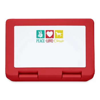 Peace Love Chessie Dog Breed Chesapeake - Lunchbox - red - Front