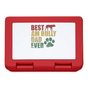 Best AM Bully Dad Ever Bulldog Haustier Hund - Brotdose - Rot - Vorne