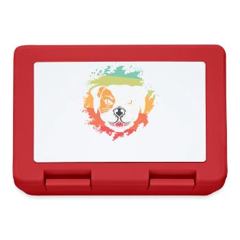 Bad Bulldog Facial Expression Pet - Lunchbox - red - Front