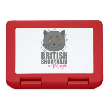 British Shorthair Maman Cat Pet - Boîte à goûter - rouge - Devant