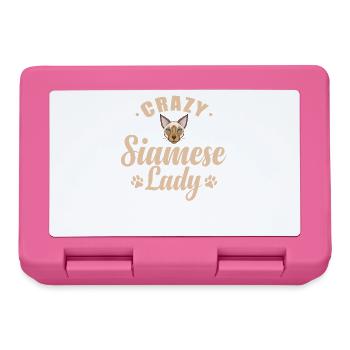 Crazy Siamese Cat Lady Pet Cat - Lunchbox - pink - Front