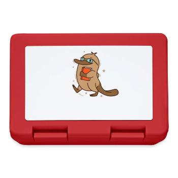 cunning platypus with book and glasses - Lunchbox - red - Front