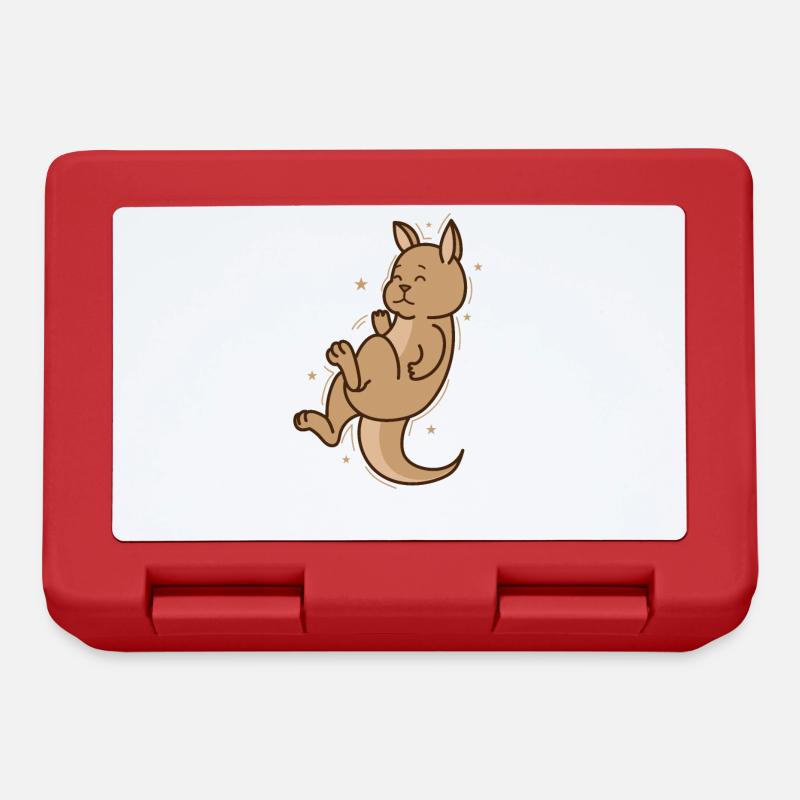 Kangaroo sleeps Australia Outback animal - Lunchbox - red