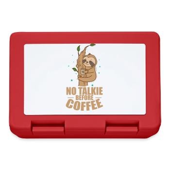 Not Talkie before Coffee Sloth Lazy - Lunchbox - red - Front