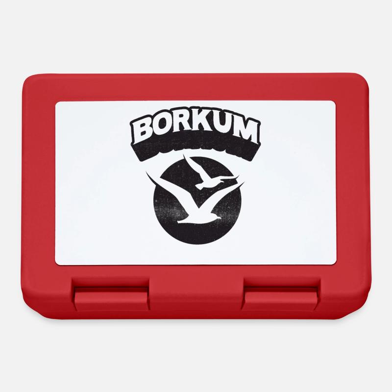 Borkum Möwe Insel Shirt - Brotdose - Rot
