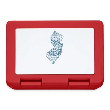 New Jersey Map Pattern USA America - Lunchbox - red - Front