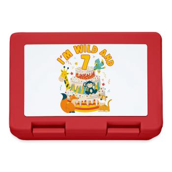 Im Wild And 7 Year-Old Bday Party Gift For Kids - Brotdose - Rot - Vorne