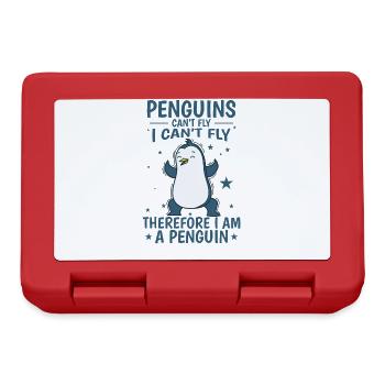 Les pingouins ne peuvent pas voler Je suis un oiseau pingouin - Boîte à goûter - rouge - Devant