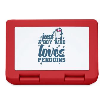 Just a Boy who loves Penguins Vogel - Brotdose - Rot - Vorne