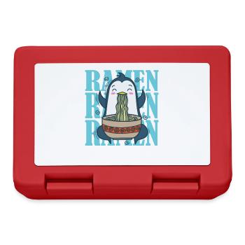 Pinguin mit Ramen Nudeln Antarktis Vogel - Brotdose - Rot - Vorne