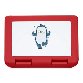 Pinguin beim Joga oder Meditieren Antarktis - Brotdose - Rot - Vorne