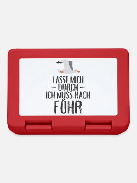Lasst mich durch nach Föhr Möwe Sonne Strand Meer - Brotdose - Rot