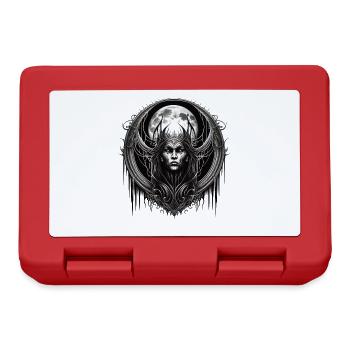 Gothic Dämon Hexe Vollmond Demon Witch Full Moon - Brotdose - Rot - Vorne