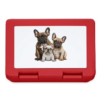 Famille de bouledogue français - Boîte à goûter - rouge - Devant