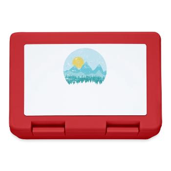 Montagnes avec paysage enneigé et forêts - Boîte à goûter - rouge - Devant