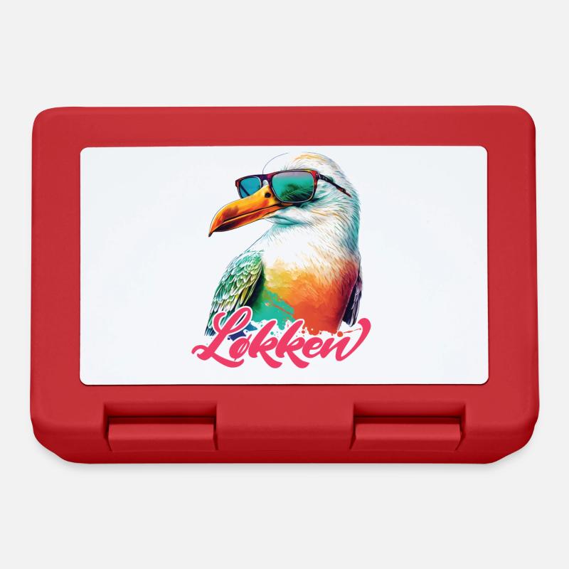 Loecken Urlaub coole bunte Möwe mit Sonnenbrille - Brotdose - Rot