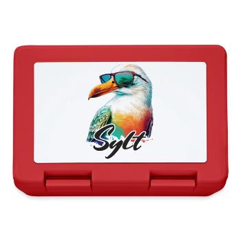 Sylt Urlaub coole bunte Möwe mit Sonnenbrille - Brotdose - Rot - Vorne
