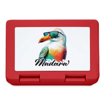 Madeira Urlaub coole bunte Möwe mit Sonnenbrille - Brotdose - Rot - Vorne