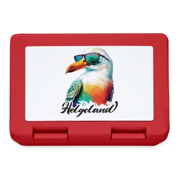 Helgoland Urlaub coole bunte Möwe mit Sonnenbrille - Brotdose - Rot - Vorne