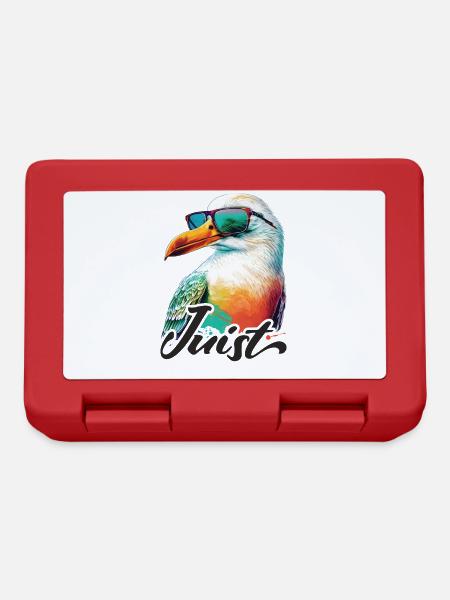 Juist Urlaub coole bunte Möwe mit Sonnenbrille - Brotdose - Rot