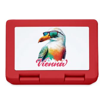 Vienna Austria Holiday Seagull with Sunglasses - Lunchbox - red - Front