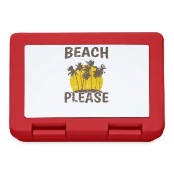 Beach Please Tree Palm Tree Holiday Beach - Lunchbox - red - Front