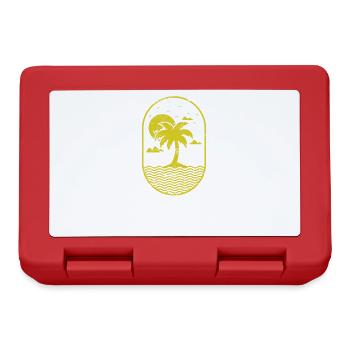 Palmier sur une plage de vacances de l’île - Boîte à goûter - rouge - Devant