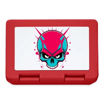 Colorful skull without lower jaw - Lunchbox - red - Front