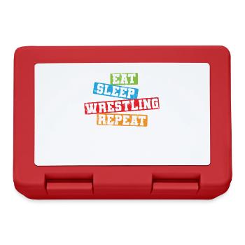 Eat sleep Wrestling Repeat Show Fight - Lunchbox - red - Front