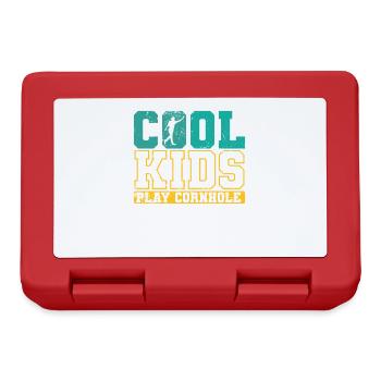 Cool Kids play Cornhole Freizeit Hobby - Brotdose - Rot - Vorne