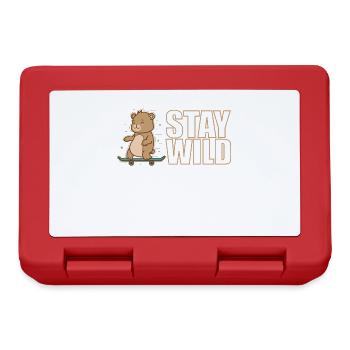 Stay Wild Bär Tier - Brotdose - Rot - Vorne