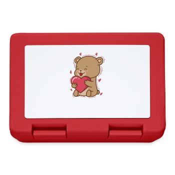Bear is in love with heart forest animal - Lunchbox - red - Front