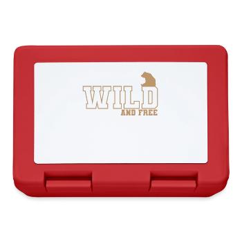 Wild and Free Braunbär Tier - Brotdose - Rot - Vorne