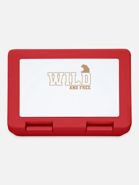 Wild and Free Braunbär Tier - Brotdose - Rot