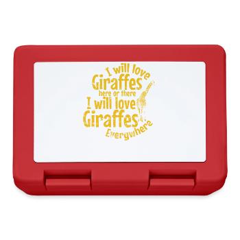 J’adorerai les girafes ici ou là Safari - Boîte à goûter - rouge - Devant